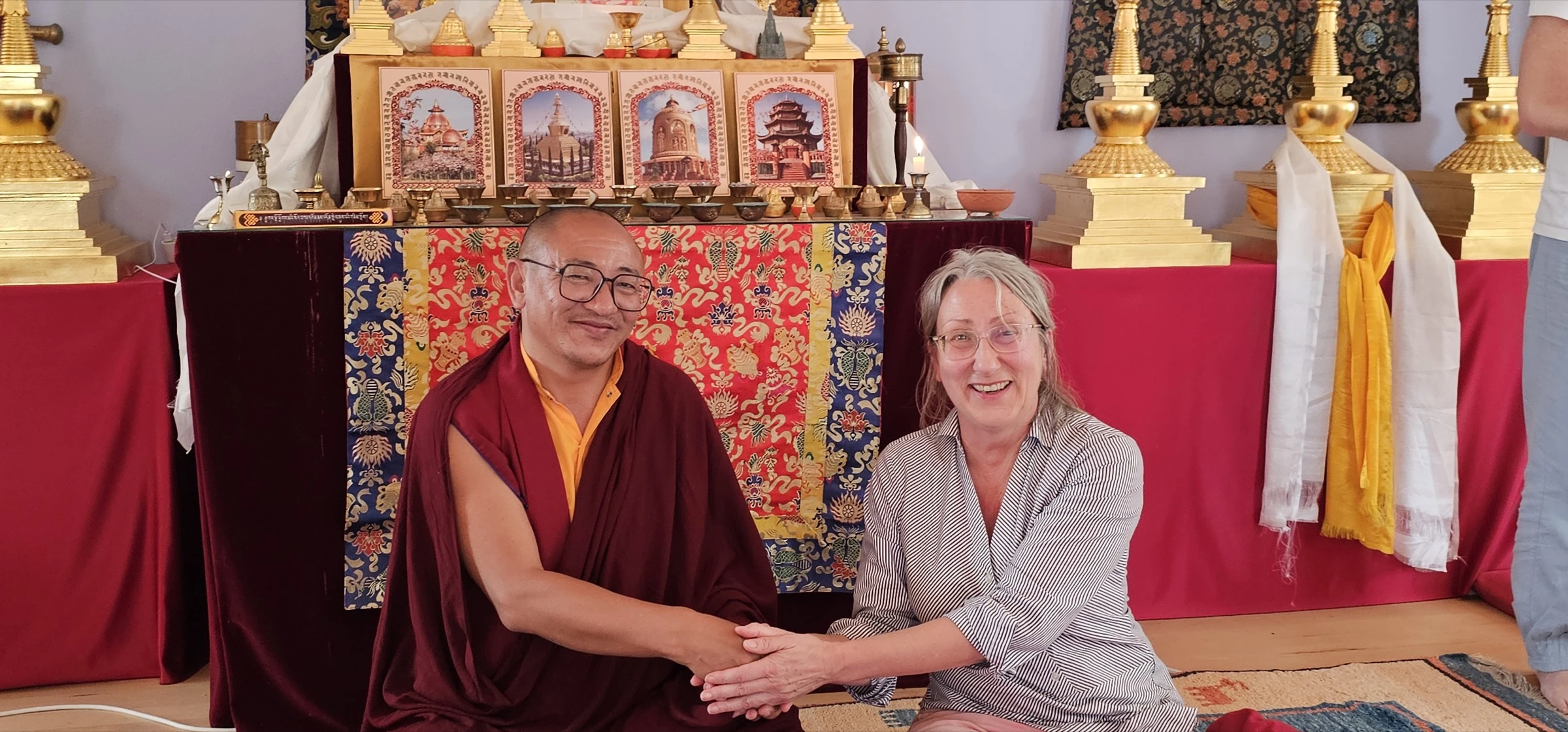 Khenpo Kunga Dakpa and Renate at the Cologne Nyingma Center