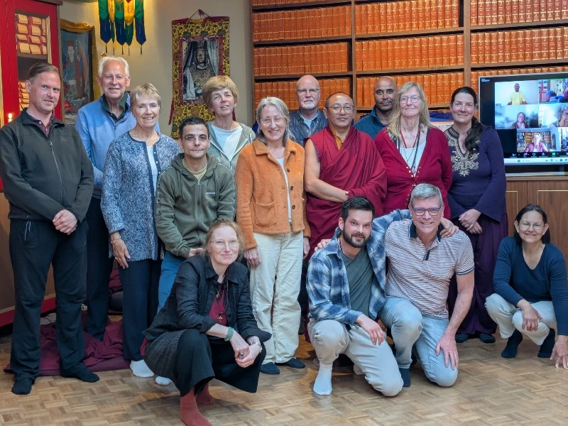 Khenpo Kunga Dakpa with sangha at the Nyingma Center in Amsterdam