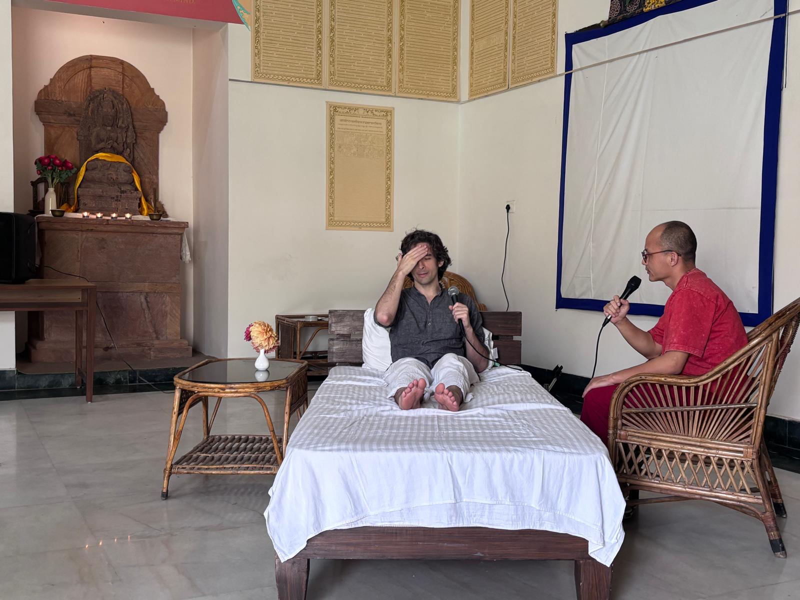 Teacher Jaime in class on Buddhist Chaplaincy with Elaine Yuen