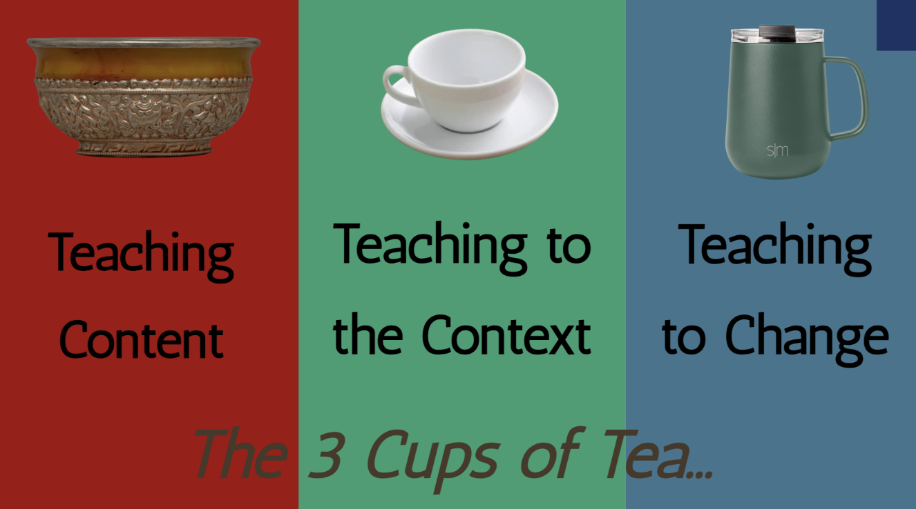 Monastics gathered at SINI for the Three Cups of Tea Teacher Training Program