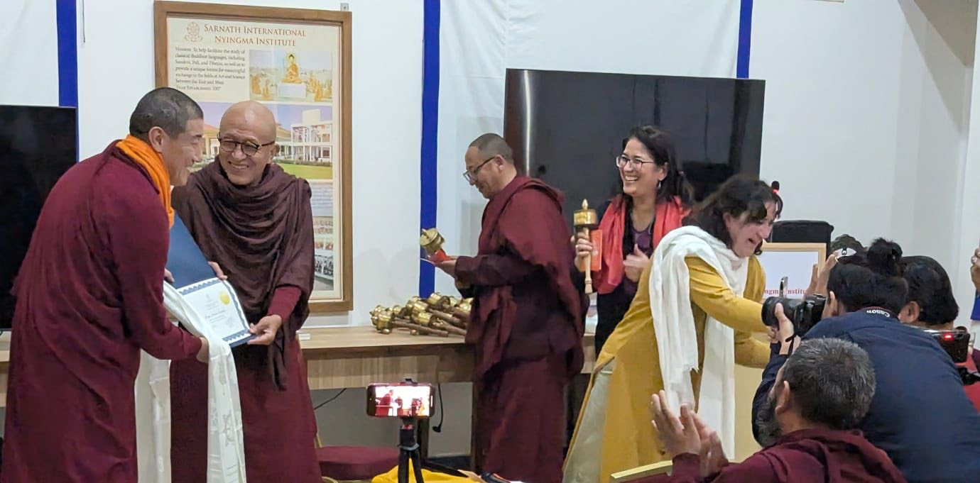 Monastics sharing insights during the Three Cups of Tea program
